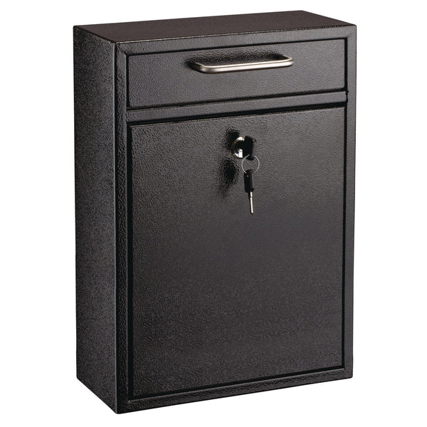 AdirOffice Large Ultimate Secure Drop Box Wall Mounted Mail Box, 11.2 x 4.7 x 16.2, Black (ALHI63104BLK) Each