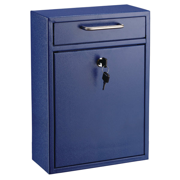 AdirOffice Large Ultimate Secure Drop Box Wall Mounted Mail Box, 11.2 x 4.7 x 16.2, Blue (ALHI63104BLU) Each