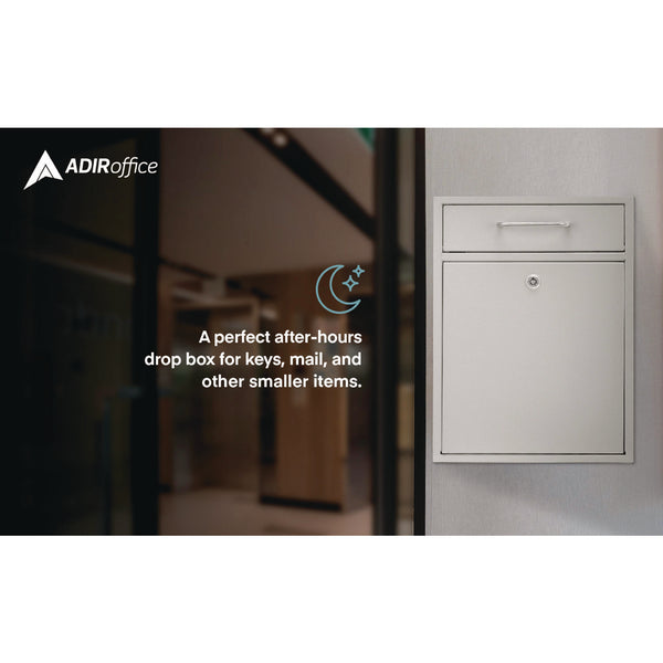 AdirOffice Large Ultimate Secure Drop Box Wall Mounted Mail Box, 11.2 x 4.7 x 16.2, White (ALHI63104WHI) Each