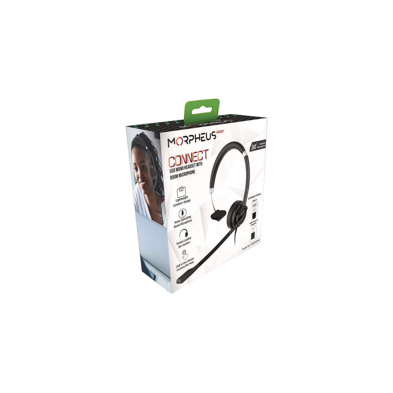 Morpheus 360® Connect USB Mono Headset with Boom Microphone, Over the Head (MHSHS5200MU) Each