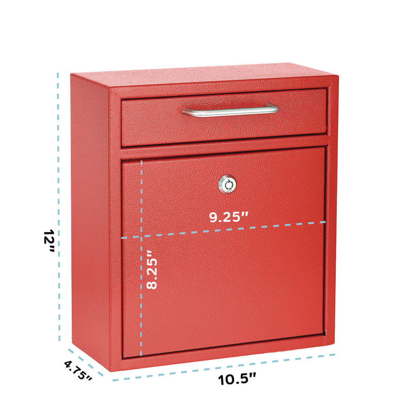 AdirOffice Medium Ultimate Wall Mounted Mail Box, 10.4 x 4.5 x 12, Red (ALHI63105RED) Each