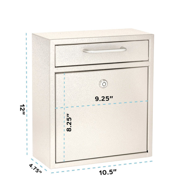 AdirOffice Medium Ultimate Wall Mounted Mail Box, 10.4 x 4.5 x 12, White (ALHI63105WHI) Each