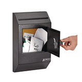 AdirOffice Heavy-Duty Weatherproof Secured Secure Drop Box, 10 x 4 x 16.3, Black (ALHI63113BLK) Each