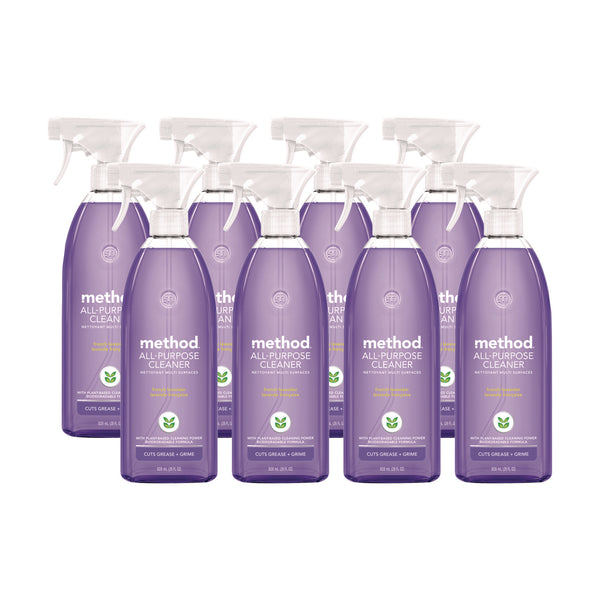 Method® All Surface Cleaner, French Lavender, 28 oz Spray Bottle, 8/Carton (MTH365451CT) Case of 8
