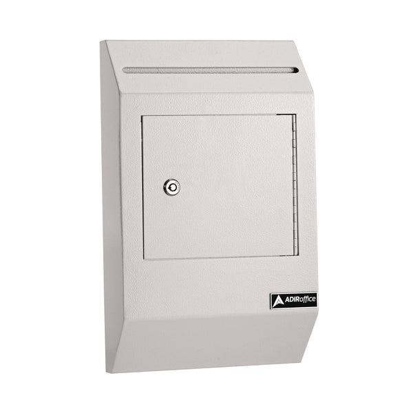 AdirOffice Heavy-Duty Weatherproof Secured Secure Drop Box, 10 x 4 x 16.3, White (ALHI63113WHI) Each