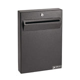 AdirOffice Large Wall Mounted Weatherproof Steel Secure Drop Box, 11 x 2.4 x 16, Black (ALHI63114BLK) Each