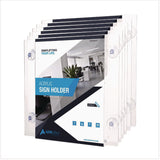 AdirOffice Clear Suction Acrylic Window Sign Holder, 8 x 11, Clear Frame, 6/Pack (ALHI6398511WSH6) Each