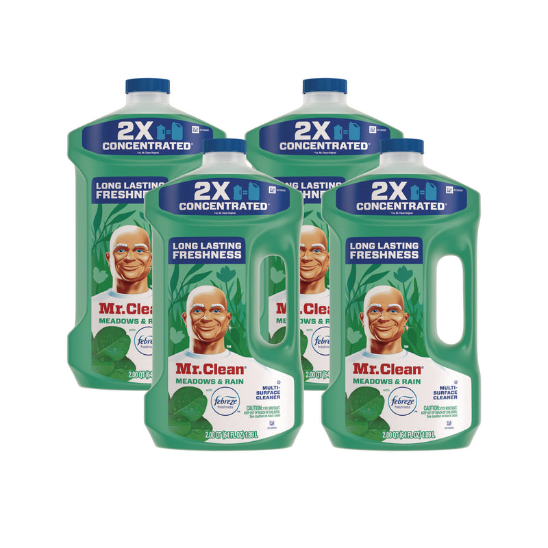 Mr. Clean Multipurpose Cleaning Solution with Febreze, Meadows and Rain, 64 oz Bottle, 4/Carton (PGC10725) Case of 4