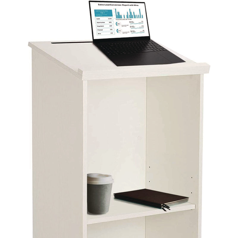 AdirOffice Wood Stand-up Podium Lectern Speaker Stand, 23 x 15 x 45.8, White (ALHI66101WHI) Each