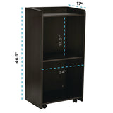 AdirOffice Wood Mobile Presentation Lectern Speaker Stand with Shelves, 22.44 x 16.53 x 45.98, Black (ALHI66107BLK) Each