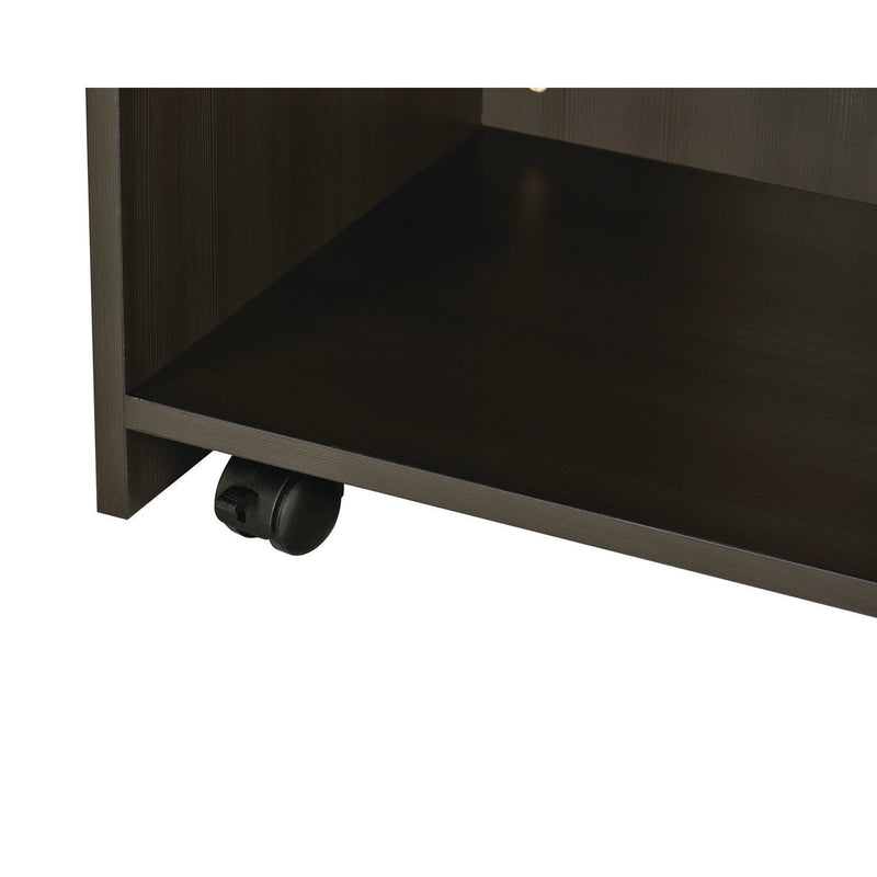 AdirOffice Wood Mobile Presentation Lectern Speaker Stand with Shelves, 22.44 x 16.53 x 45.98, Black (ALHI66107BLK) Each