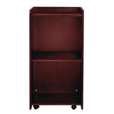 AdirOffice Wood Mobile Presentation Lectern Speaker Stand with Shelves, 22.44 x 16.53 x 45.98, Mahogany (ALHI66107MA) Each