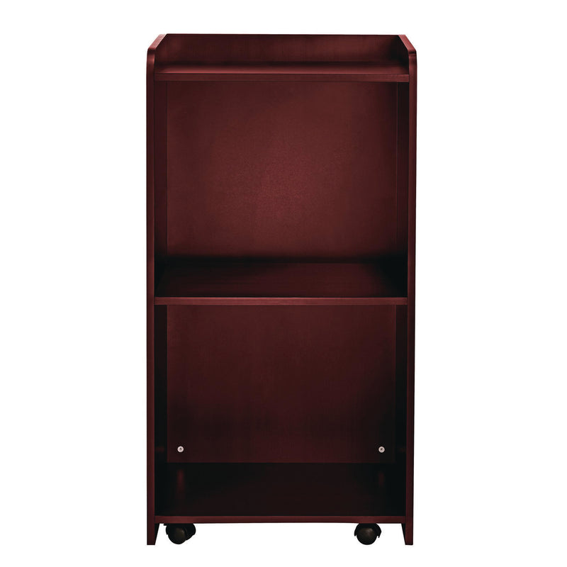 AdirOffice Wood Mobile Presentation Lectern Speaker Stand with Shelves, 22.44 x 16.53 x 45.98, Mahogany (ALHI66107MA) Each