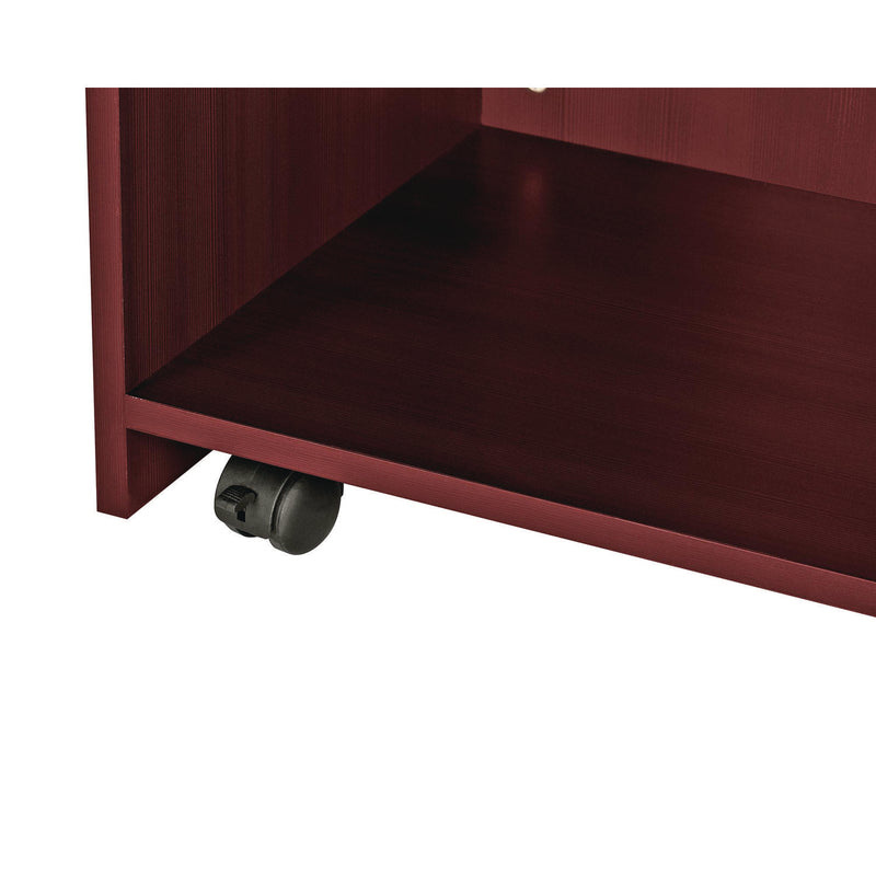 AdirOffice Wood Mobile Presentation Lectern Speaker Stand with Shelves, 22.44 x 16.53 x 45.98, Mahogany (ALHI66107MA) Each
