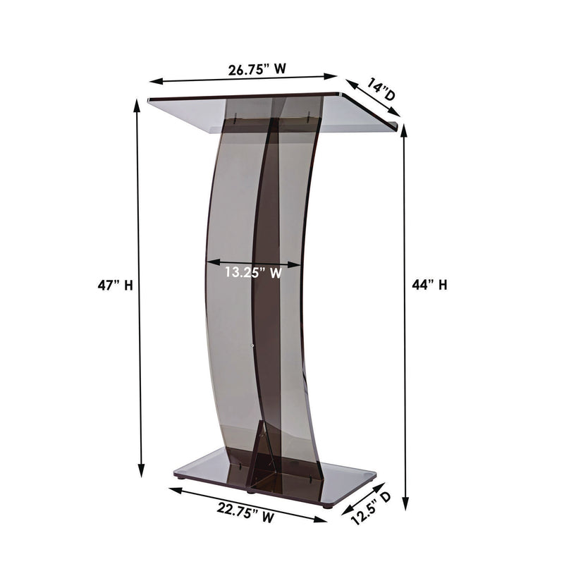 AdirOffice Acrylic Slanted Podium Lectern Speaker Stand, 26.75 x 12.5 x 47, Black (ALHI66103BLK) Each