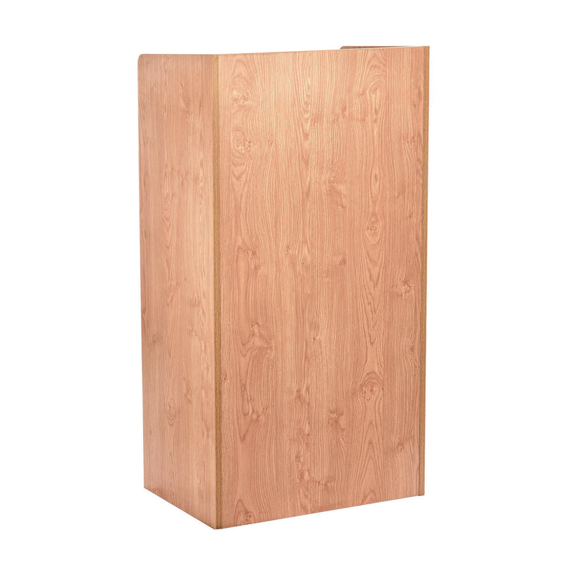 AdirOffice Wood Mobile Presentation Lectern Speaker Stand with Shelves, 22.44 x 16.53 x 45.98, Medium Oak (ALHI66107MEO) Each