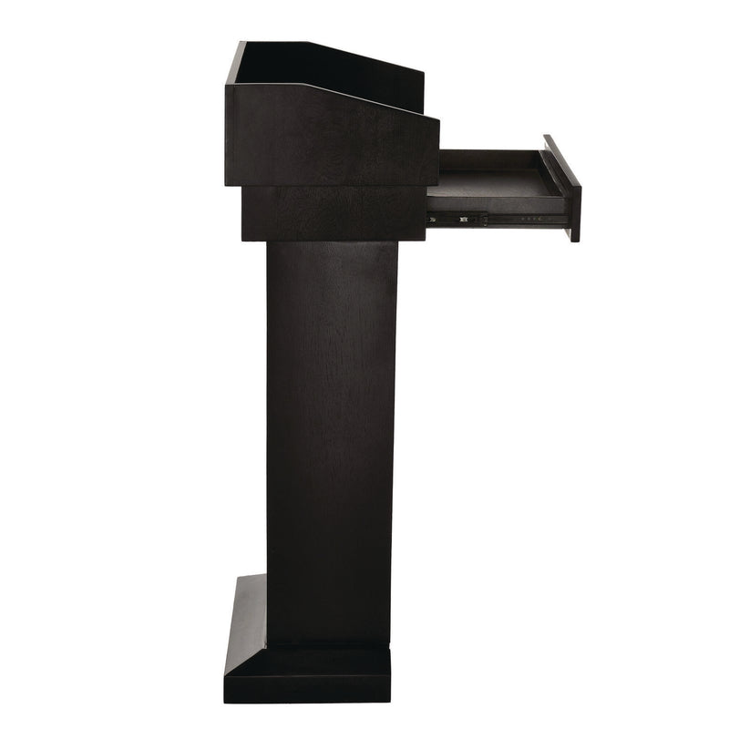 AdirOffice Wood Stand-Up Podium Lectern Speaker Stand with Drawer and Storage Area, 27.55 x 14 x 43.3, Black (ALHI661012BLK) Each