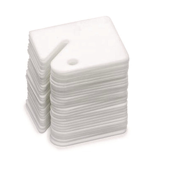 AdirOffice Plastic Identification Key Tags, White, 100/Pack (ALHI689100) Each