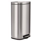 HLS Commercial® Fire-Resistant Step Pedal Trash Can, 8 gal, Plastic/Stainless Steel, Silver (HLMHLSS08RFR) Each