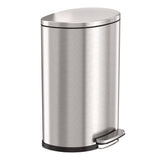 HLS Commercial® Fire-Resistant Step Pedal Trash Can, 13 gal, Plastic/Stainless Steel, Silver (HLMHLSS13DFR) Each