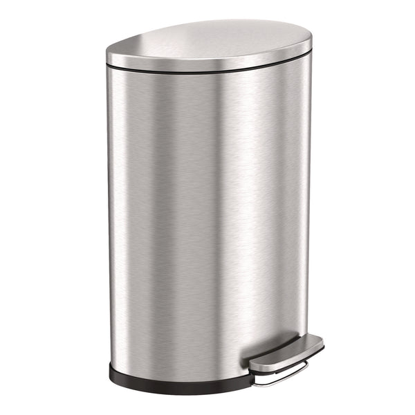 HLS Commercial® Fire-Resistant Step Pedal Trash Can, 13 gal, Plastic/Stainless Steel, Silver (HLMHLSS13DFR) Each