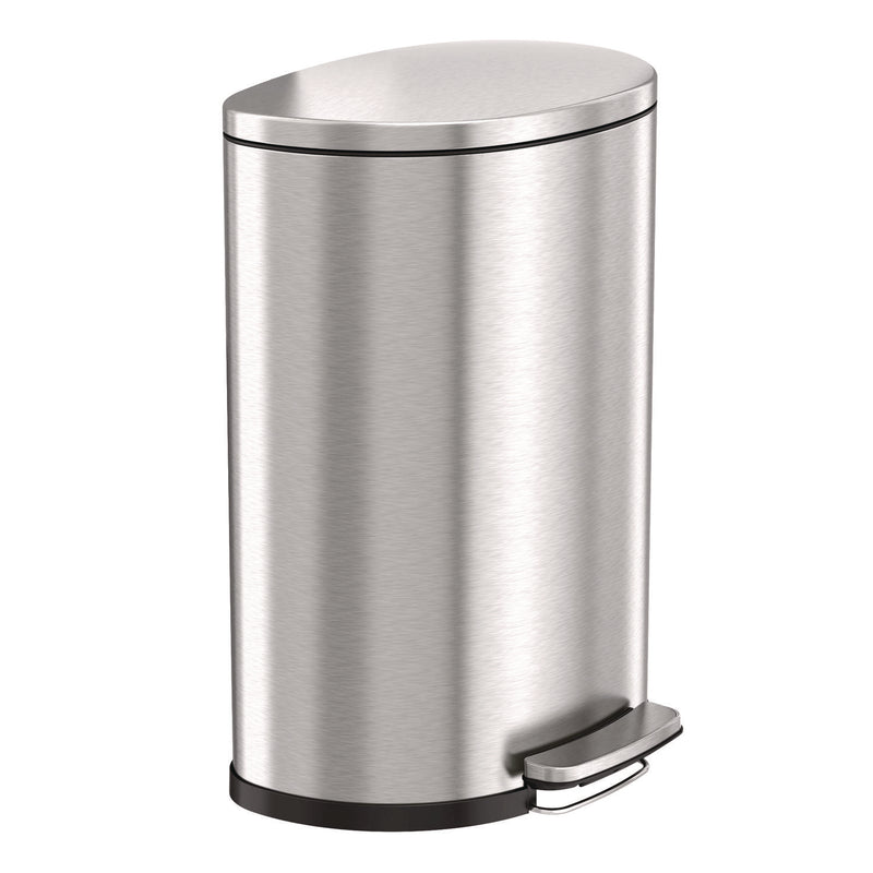 HLS Commercial® Fire-Resistant Step Pedal Trash Can, 13 gal, Plastic/Stainless Steel, Silver (HLMHLSS13DFR) Each