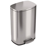 HLS Commercial® Step Pedal Trash Can, 13 gal, Plastic/Stainless Steel, Silver (HLMHLSS13R) Each