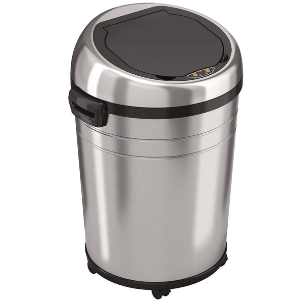 HLS Commercial® Extra-Large Sensor Trash Can with Wheels, 18 gal, Plastic/Stainless Steel (HLMHLS18RC) Each