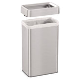 HLS Commercial® Open Top Trash Can, Rectangular, 18 gal, Plastic/Stainless Steel, Silver (HLMHLS18UOT) Each