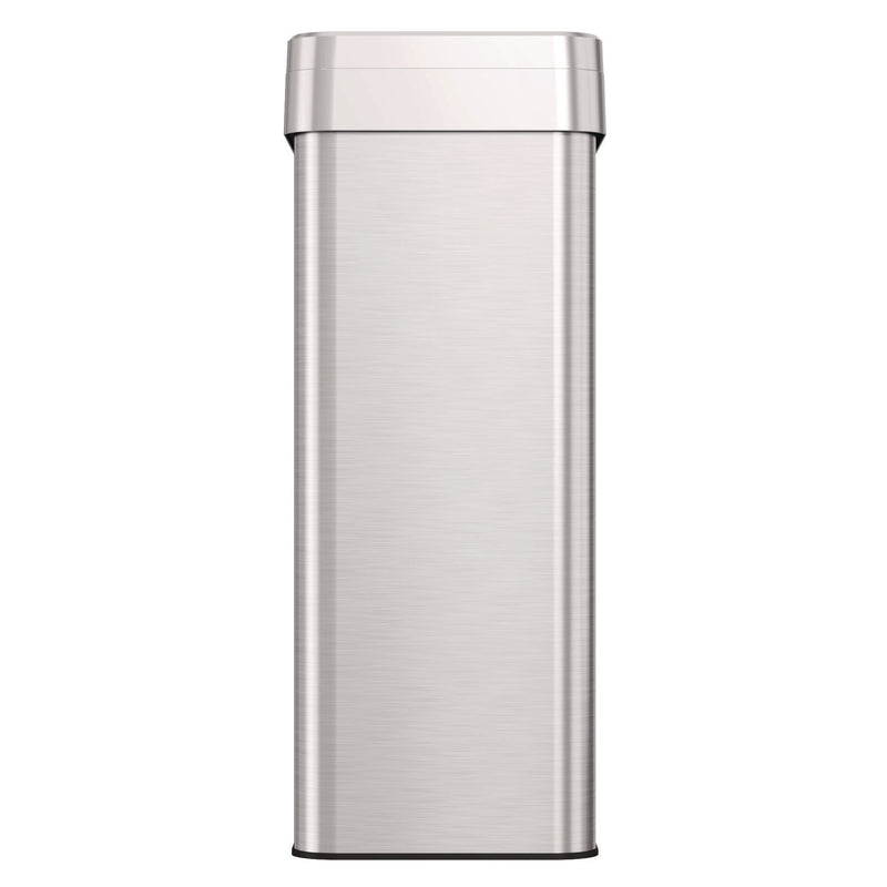 HLS Commercial® Open Top Trash Can, Rectangular, 18 gal, Plastic/Stainless Steel, Silver (HLMHLS18UOT) Each