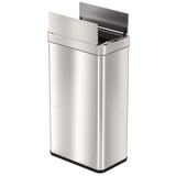 HLS Commercial® Wings Lid Sensor Trash Can, 18 gal, Plastic/Stainless Steel, Silver (HLMHLS18WRSL) Each