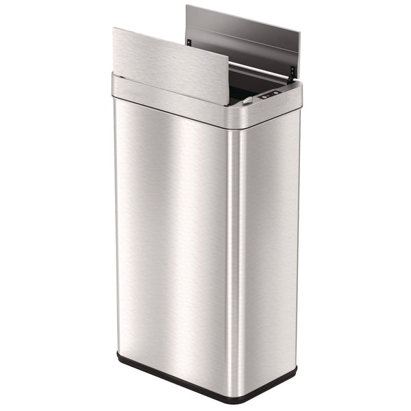 HLS Commercial® Wings Lid Sensor Trash Can, 18 gal, Plastic/Stainless Steel, Silver (HLMHLS18WRSL) Each