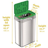 HLS Commercial® Open Top Compost Bin with Color-Coded Lid, 21 gal, Plastic/Stainless Steel, Silver/Green (HLMHLS21UOTCOP) Each