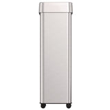 HLS Commercial® Open Top Trash Can with Wheels, 21 gal, Plastic/Stainless Steel, Silver (HLMHLS21UOTM) Each