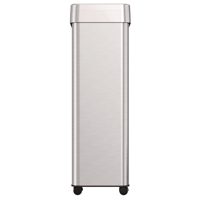 HLS Commercial® Open Top Trash Can with Wheels, 21 gal, Plastic/Stainless Steel, Silver (HLMHLS21UOTM) Each