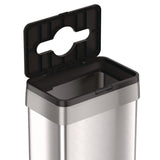 HLS Commercial® Open Top Trash Bin with Wheels and Color-Coded Lid, 21 gal, Plastic/Stainless Steel, Silver/Black (HLMHLS21UOTMTRS) Each