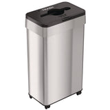 HLS Commercial® Open Top Trash Bin with Wheels and Color-Coded Lid, 21 gal, Plastic/Stainless Steel, Silver/Black (HLMHLS21UOTMTRS) Each