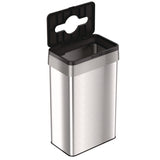 HLS Commercial® Open Top Trash Can with Color-Coded Lid, 21 gal, Plastic/Stainless Steel, Silver/Black (HLMHLS21UOTTRS) Each