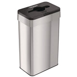 HLS Commercial® Open Top Trash Can with Color-Coded Lid, 21 gal, Plastic/Stainless Steel, Silver/Black (HLMHLS21UOTTRS) Each