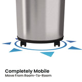 HLS Commercial® Extra-Large Sensor Trash Can with Wheels, 23 gal, Plastic/Stainless Steel, Silver/Black (HLMHLS23RC) Each
