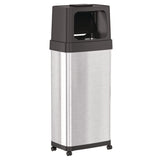 HLS Commercial® Dual Push Door Trash Can, 24 gal, Stainless Steel, Silver/Black (HLMHLS24DPO) Each