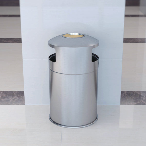 HLS Commercial® Extra-Large Dual Side-Entry Trash Can, Indoor, 50 gal, Stainless Steel, Silver (HLMHLS50DSI) Each