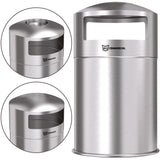 HLS Commercial® Extra-Large Dual Side-Entry Trash Can, Indoor, 50 gal, Stainless Steel, Silver (HLMHLS50DSI) Each