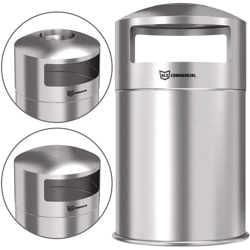 HLS Commercial® Extra-Large Dual Side-Entry Trash Can, Indoor, 50 gal, Stainless Steel, Silver (HLMHLS50DSI) Each