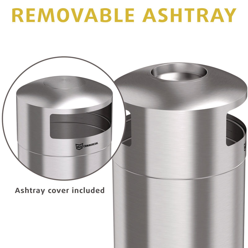 HLS Commercial® Extra-Large Dual Side-Entry Trash Can, Outdoor, 50 gal, Stainless Steel, Silver (HLMHLS50DSO) Each