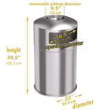 HLS Commercial® Extra-Large Dual Side-Entry Trash Can, Outdoor, 50 gal, Stainless Steel, Silver (HLMHLS50DSO) Each