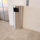 HLS Commercial® Side-Entry Trash Can with Wall Mount, 9 gal, Stainless Steel, Silver (HLMHLSC01G09A) Each