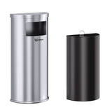 HLS Commercial® Side-Entry Trash Can with Wall Mount, 9 gal, Stainless Steel, Silver (HLMHLSC01G09A) Each