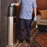 HLS Commercial® Side-Entry Trash Can with Wall Mount, 9 gal, Stainless Steel, Silver (HLMHLSC01G09A) Each