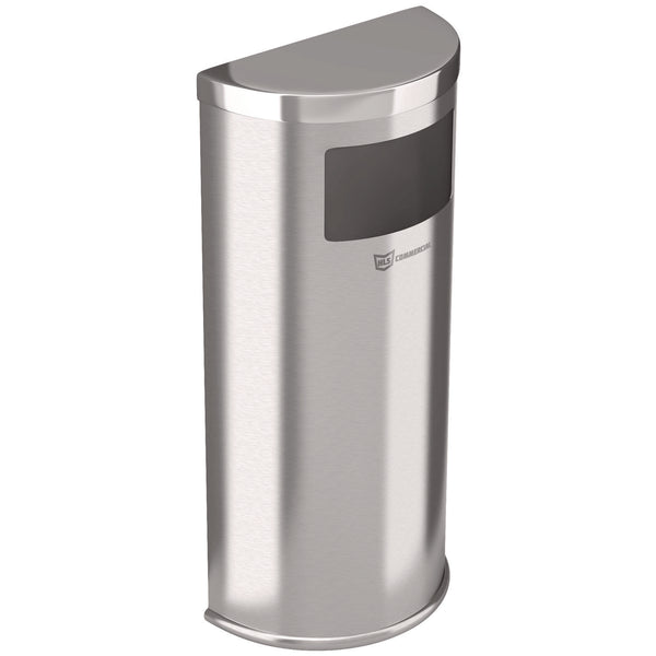 HLS Commercial® Side-Entry Trash Can with Wall Mount, 9 gal, Stainless Steel, Silver (HLMHLSC01G09A) Each
